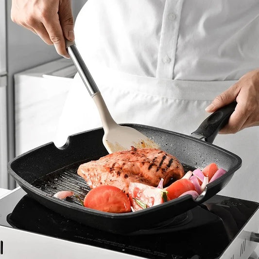 12PCS 360 Degree Rotating Base Cooking Tool Sets  Shovel Spoon Scraper Brush Turner