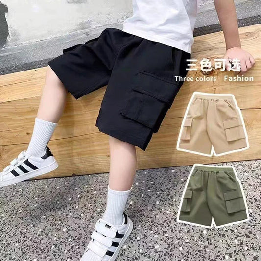 3 Colors Casual Boys Sports Shorts 4 6 8 10 12 14 Year Children