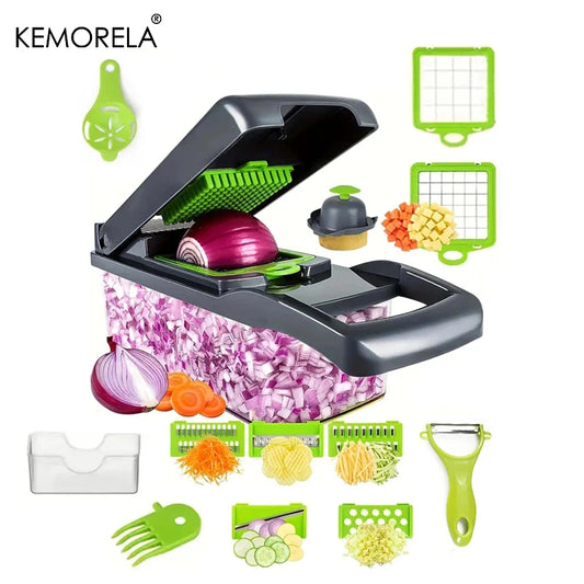 14/16 in 1 Multifunctional Vegetable Chopper Onion Chopper Handle Food Grate Food Chopper Kitchen Vegetable Slicer