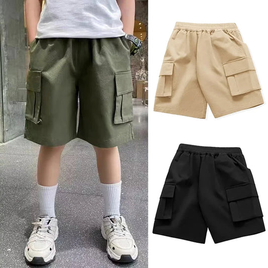 3 Colors Casual Boys Sports Shorts 4 6 8 10 12 14 Year Children